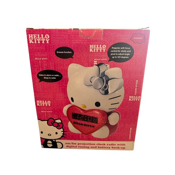Rare Sanrio Hello Kitty Alarm Projector AM/FM Clock Radio New Unopened Box - Picture 2 of 7